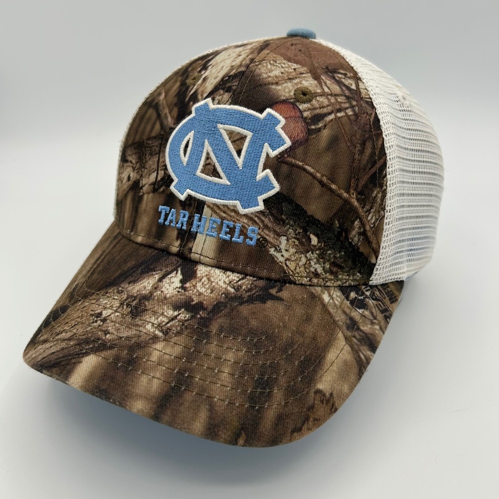 North Carolina Tar Heels Hat Trucker Unisex OSFA Camo Blue Outdoor Sports